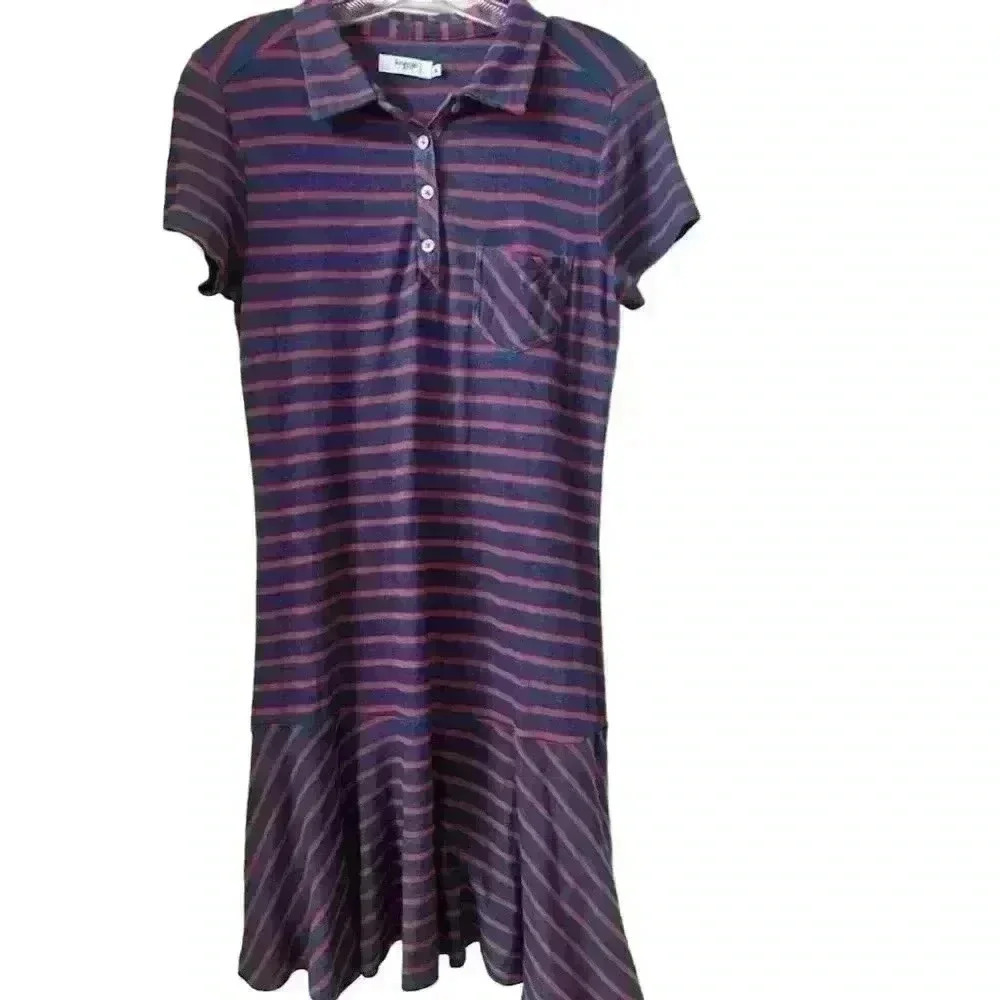 Kensie Women's red‎ and blue Striped Knit Dress Multicolor Short Sleeve Size S